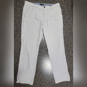 Banana Republic Kentfield Pant 38x32 Light Gray / White Casual Cotton Chino
